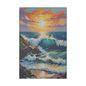 Canvas Wall Art - Coastline with Crashing Waves Landscape