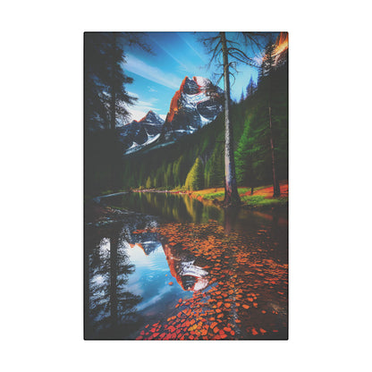 Canvas Wall Art - Mountains & Water Landscape