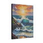 Canvas Wall Art - Coastline with Crashing Waves Landscape