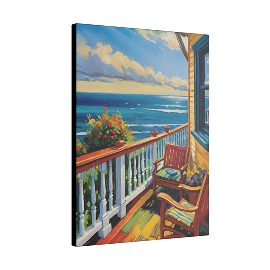 Canvas Wall Art - Ocean View by the Porch