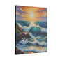 Canvas Wall Art - Coastline with Crashing Waves Landscape